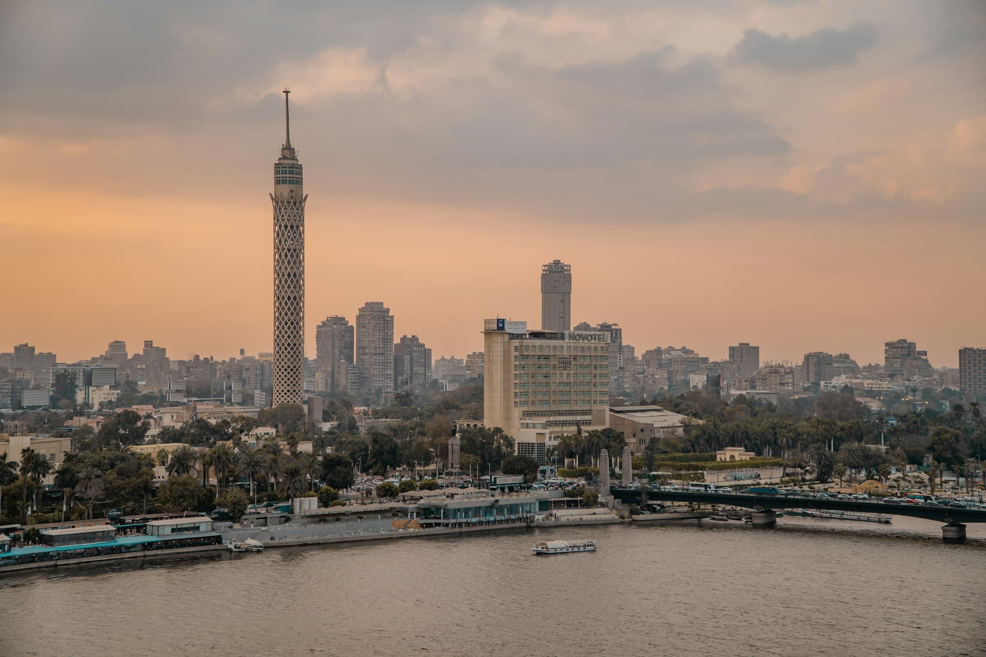 The Nile at dusk in Cairo
