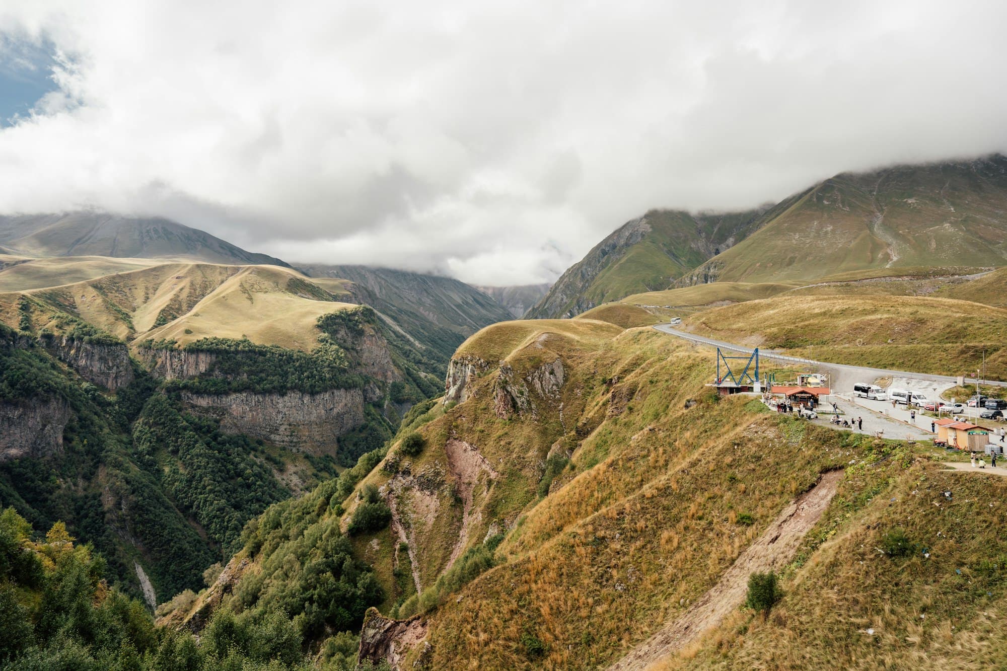 A mountain road through the Caucasus